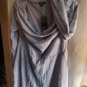 Blue Rose Pattern Dress